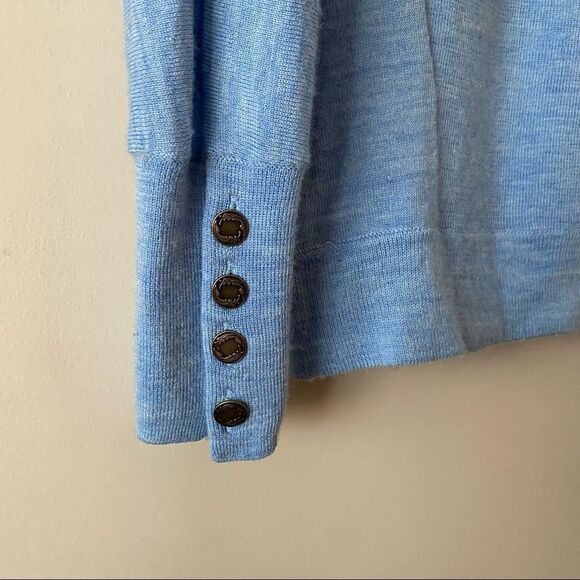 Anthropologie-Moth Robin Eggs Blue Marled Turtleneck Sweater (Size:Small) - Picture 8 of 12